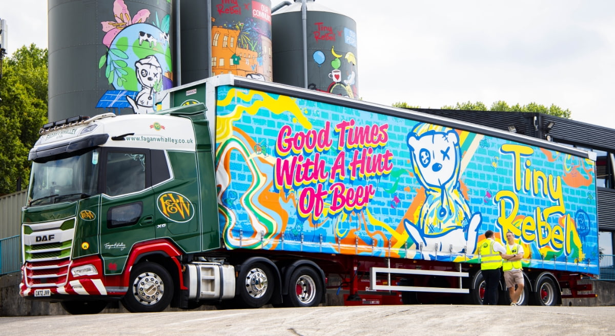 Tiny rebel trailer and fagan & whalley cab|tiny rebel trailer graphics||tiny rebel trailer design